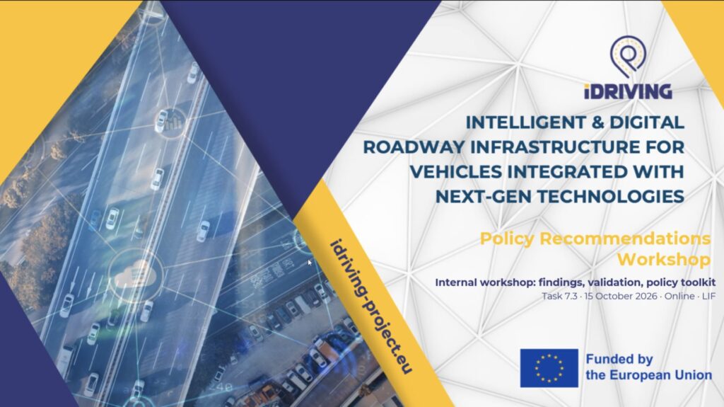 Title slide of the iDriving policy recommendations workshop