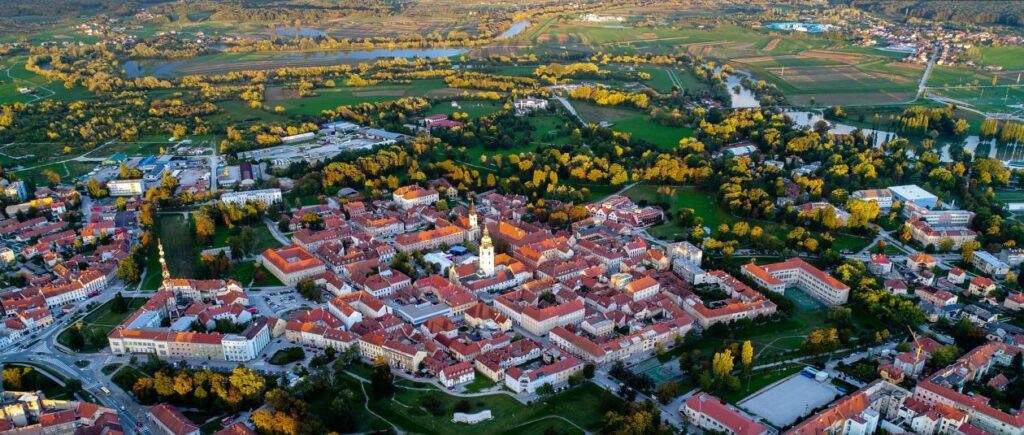 Aerial view of Karlovac, Croatia